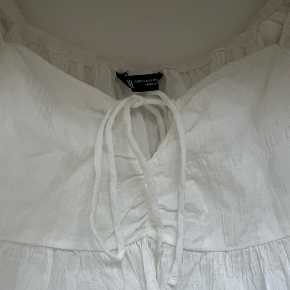 Zara White Puff Sleeve Crop Blouse - Picture 5 of 8